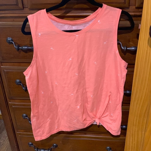 SO pink tank top with white flamingo - Picture 1 of 4